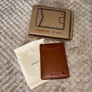 Brand new Andar Apollo wallet in caramel tan color